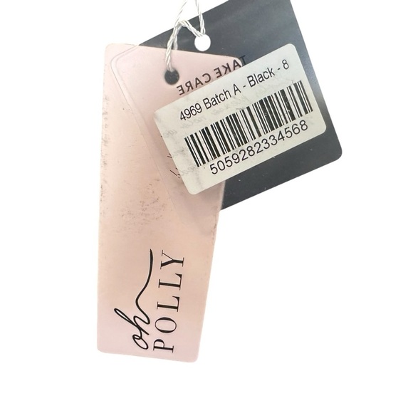 Oh Polly Womens Strapless Ruched Bandeau Mini Dress Size US 4 Black Party NWT - Picture 9 of 11